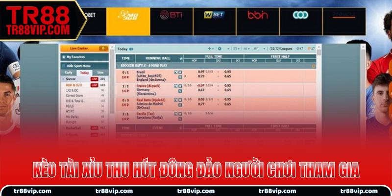 Kèo tài xỉu thu hút đông đảo người chơi tham gia